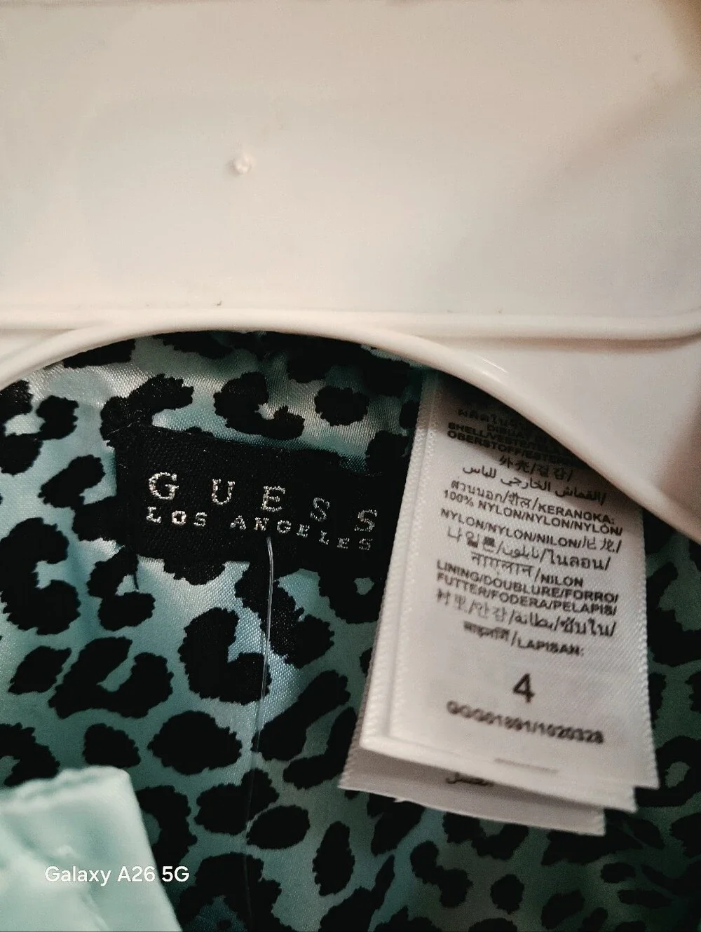 NWT Guess Los Angeles Evelyn Matte Hooded Puffer Mint Green Jacker Size 4T